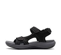 Clarks Damen Mira Bay Flache Sandale, Textil schwarz, 37 EU Weit