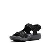 Clarks Damen Mira Bay Flache Sandale, Textil schwarz, 38 EU Weit