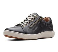 Clarks Damen Nalle Lace Sneaker, Black Leather, 40 EU