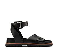 Clarks Damen Orianna Cross Sandale, Black Combi Leather, 35.5 EU