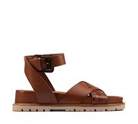 Clarks Damen Orianna Cross Sandale, Dark Tan Combi Leather, 35.5 EU