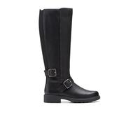 Clarks Damen Orinoco2 Tall Mode-Stiefel, Black Leather, 41 EU