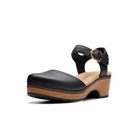 Clarks Damen Paizlee Bay Holzschuh, Schwarz Leder, 37 EU