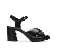 Clarks Damen Ritzy75 Rae Sandalias Planas, Black Leather, 38.5 EU