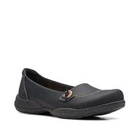 Clarks Damen Roseville Sky Slipper, schwarzes Leder, 41.5 EU