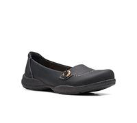 Clarks Damen Roseville Sky Slipper, schwarzes Leder, 38 EU