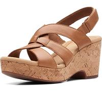 Clarks, Damen-Sandalen Giselle Beach aus Wildleder mit Keilabsatz, Hellbraunes Leder, 5