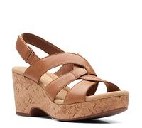 Clarks, Damen-Sandalen Giselle Beach aus Wildleder mit Keilabsatz, Hellbraunes Leder, 6 Wide