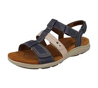 Clarks Damen-Sandalen mit Konturpolsterung, Riemchensandalen Kitly Step, blau, 42 EU
