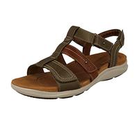 Clarks Damen-Sandalen mit Konturpolsterung, Riemchensandalen Kitly Step, Olivgrün, 39.5 EU