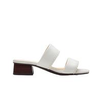 Clarks Damen Serina 35 Pantoletten mit Absatz, Aus weißem Leder., 39 EU
