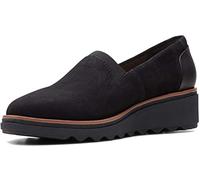 Clarks Damen Sharon Dolly Slipper, Schwarzes Wildleder mit dunkelbrauner Einfassung, 37 EU