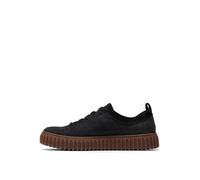 Sneaker CLARKS "Torhill Lace", Herren, Gr. 44, schwarz, Leder, Schuhe Sneaker, mit gerippter Laufsohle (12022234-44) schwarz