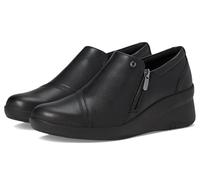 Clarks Damen Suttyn Zip Slipper, Schwarzes Leder, 39 EU