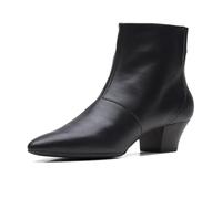 Clarks Damen Teresa Mode-Stiefel, Schwarz Leder, 39.5 EU