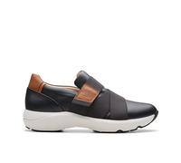 Clarks Damen Tivoli Strap Sneaker, Schwarzes Leder, 38 EU