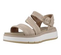 Sandale CLARKS "Tuscan Strap", Damen, Gr. 38, sand leather, Leder, sportlich, Schuhe, Sandalette, Flats, Sommerschuh mit Plateausohle (65087607-38) sand leather