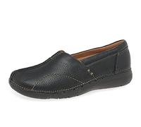 Clarks Damen Un Loop Stride Loafer, Black Leather, 37.5 EU