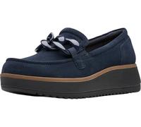 Clarks Damen Zylah May Loafer, Marineblaues Velours, 39 EU