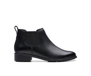 Clarks Damenschuhe Ankle Boots BLACK LEATHER BLACK LEATHER - Gr. - 7 UK