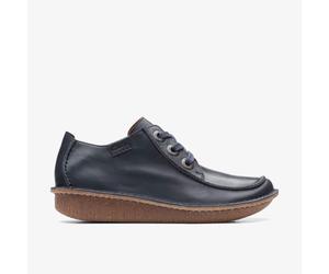 Clarks Damenschuhe Schnürschuhe NAVY LEATHER NAVY LEATHER - Gr. - 5.5 UK