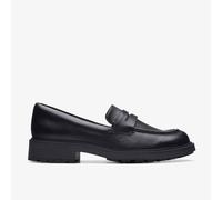 Clarks Damen 261747864 Penny Loafer, Black Leather, 35.5 EU