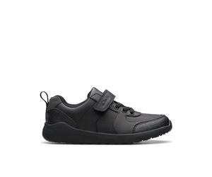 Clarks Daze Bright K Childrens Black Leather, 11.5