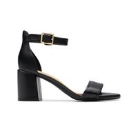 Clarks Originals Sandalette Ezoria Mae Damen – Leder, Blockabsatz, Schwarz, Gr. 39