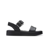 Clarks Damen Alda Strap Sandale, Black Leather, 37.5 EU