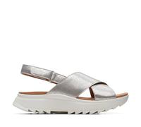 Clarks Damen DashLite Wish Sandal, Silver Metallic, 39 EU