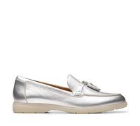 Clarks Femme Narini Edge Mocassin, Silver Leather, 40 EU