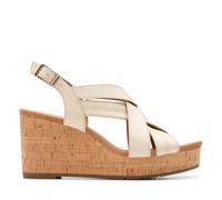 Clarks Damen Sabina Sling Sandale, Cream Leather, 39.5 EU
