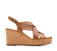 Clarks Femme Sabina Sling Sandale, Tan Leather, 37.5 EU