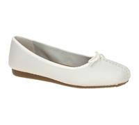 Clarks Damen Freckle Ice Ballerinas, White White Leather, 41 EU