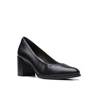 Clarks Freva55 Court, Damen Pumps, Schwarzes Leder, 7.5 UK Wide