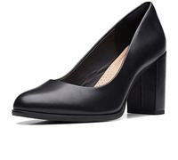 Clarks Damen 261709684 Pump, Black Leather, 36 EU