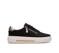 Sneaker CLARKS "Hollyhock Zip", Damen, Gr. 40, schwarz, Leder, Schuhe Sneaker, mit atmungsaktiver Eigenschaft (54636058-40) schwarz