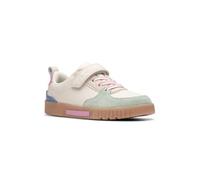 Clarks Girl's Oslo Vibe K. Sneaker, weiß/pink, 7 UK