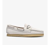 Clarks - Godney Boat. White Grain Lea - Weiß 36