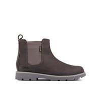 Clarks HeathSeaGTXK Dark Chelsea-Stiefel, Dunkelgraues Leder, 34 EU