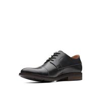 Clarks Herren Becken Cap Derbys, Schwarzes Leder, 45 EU