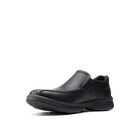 Clarks Herren Bradley Step Slipper, Schwarzes Trommelleder, 45 EU Weit