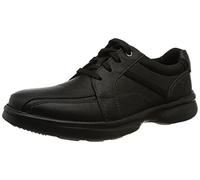 Clarks Herren Bradley Walk Oxford-Schuh, Black Tumbled Leather, 45 EU