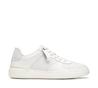 Clarks Herren Courtlite Tie Sneaker, White Leather, 40 EU