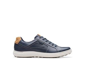 Clarks Herren Mapstone Lace Sneaker, Navy Leather, 42.5 EU