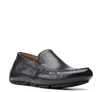 Clarks Herren Markman Plain Fahrer-Slipper, schwarzes Leder, 41.5 EU