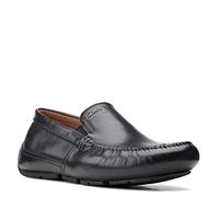 Clarks Herren Markman Plain Fahrer-Slipper, schwarzes Leder, 44 EU