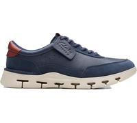 Clarks Herren Nature X One Sneaker, Marineblaues Leder, 47.5 EU Weit