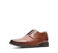 Clarks Herren Tilden Cap Oxford, Dark Tan Leather, 7 Wide, Dark Tan Leder, 39.5 EU Weit
