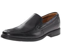Clarks Herren Kippfrei Slipper, Schwarz Black Leather, 43 EU Weit